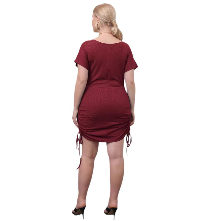 Damen figurbetontes Minikleid mit verstellbaren Seiten Drune