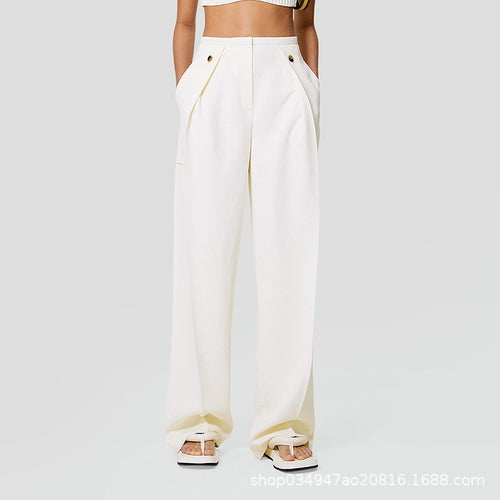Damen Weit geschnittene Luxe-Hose mit klassischen Falten Drune
