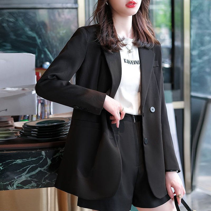 Damen klassischer Schnitt Blazer mit doppelter Knopfleiste Drune