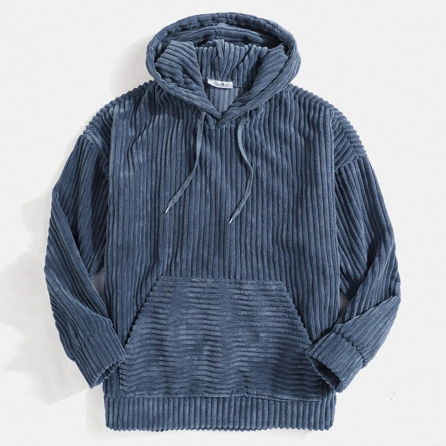 Damen gemütlicher Kapuzenpullover im modernen Rippdesign Drune