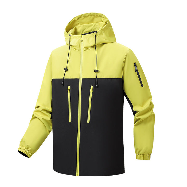 Herren winddichte Funktionsjacke mit stylischem Farbkontrast und praktischen Taschen Drune