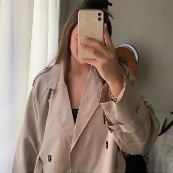 Damen modische kurze Trenchjacke Drune