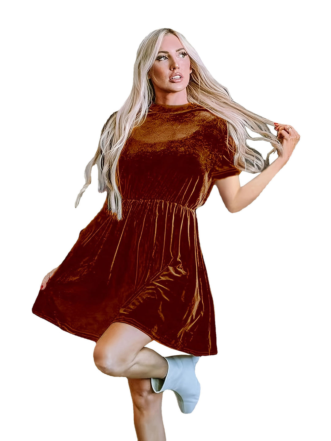 Drune | Einfarbiges Samtkleid