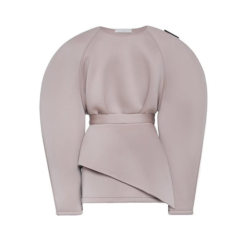 Damen modischer Sweatshirt mit Ballonärmeln Drune