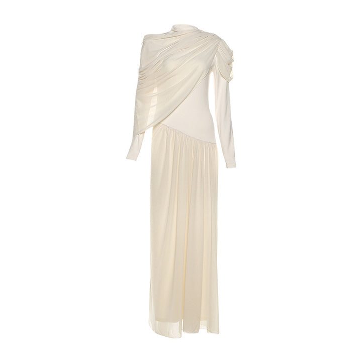 Damen Maxikleid mit innovativer Drapierung und elegantem Stoff Drune