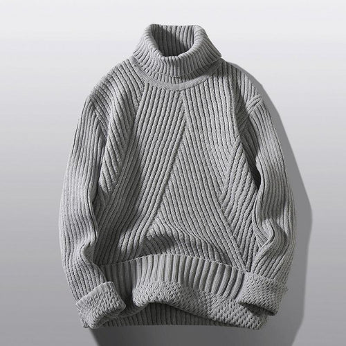 Damen Grobstrick-Rollkragenpullover mit aufwendigem Rippmuster Drune