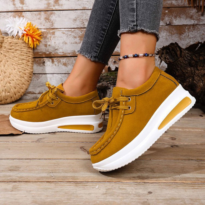 Damen Keil-Sneaker im Mokassin-Stil mit dämpfender Luftkissen-Plateausohle Drune