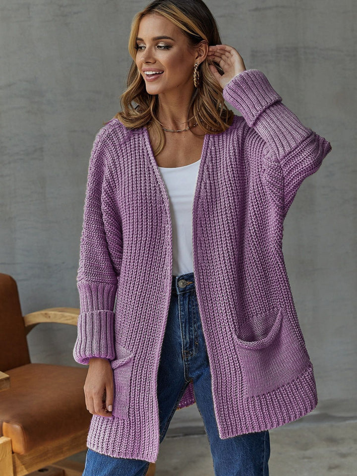 Damen Strickjacke mit tiefem V-Ausschnitt und praktischen Taschen Drune