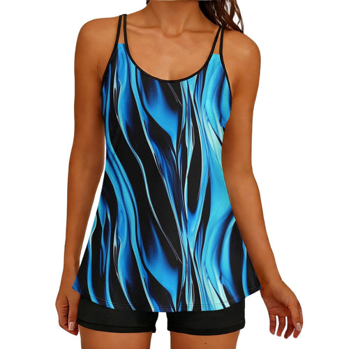 Damen Sportliches Tankini-Oberteil mit elegantem Floral-Design Drune
