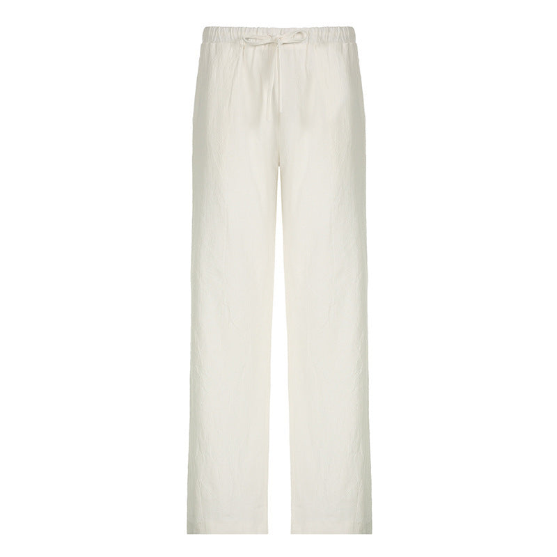 Damen weite Sommerhose mit verstellbarem Bund und praktischen Seitentaschen Drune