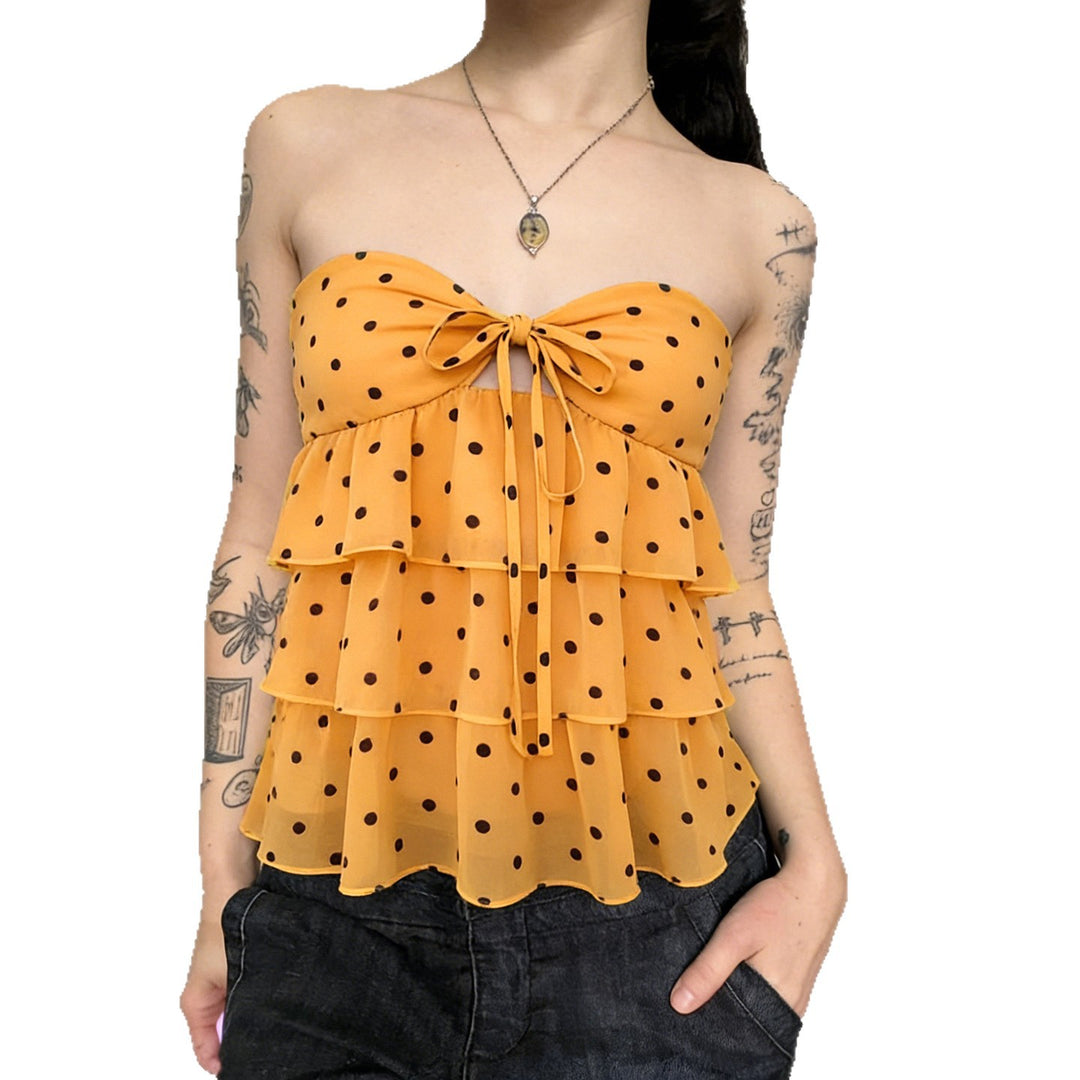 Damen Bandeau-Oberteil mit voluminösem Rüschenschnitt Drune