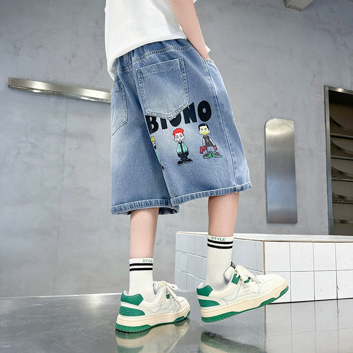 Jungen Denim-Shorts mit exklusivem Comic-Print Drune