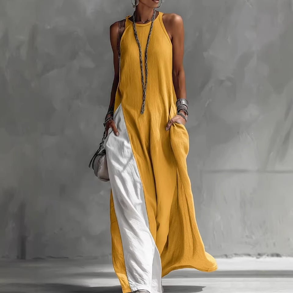 Damen Lässiges Maxikleid mit asymmetrischem Schnitt und tiefem Rückenausschnitt Drune