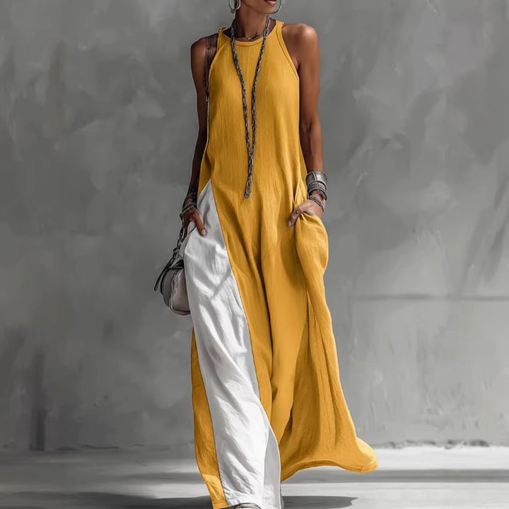 Damen Lässiges Maxikleid mit asymmetrischem Schnitt und tiefem Rückenausschnitt Drune