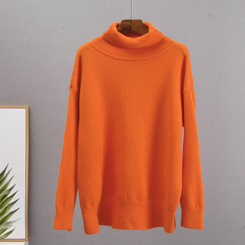 Damen Lässiger Rollkragenpullover aus hochwertigem Strick Drune