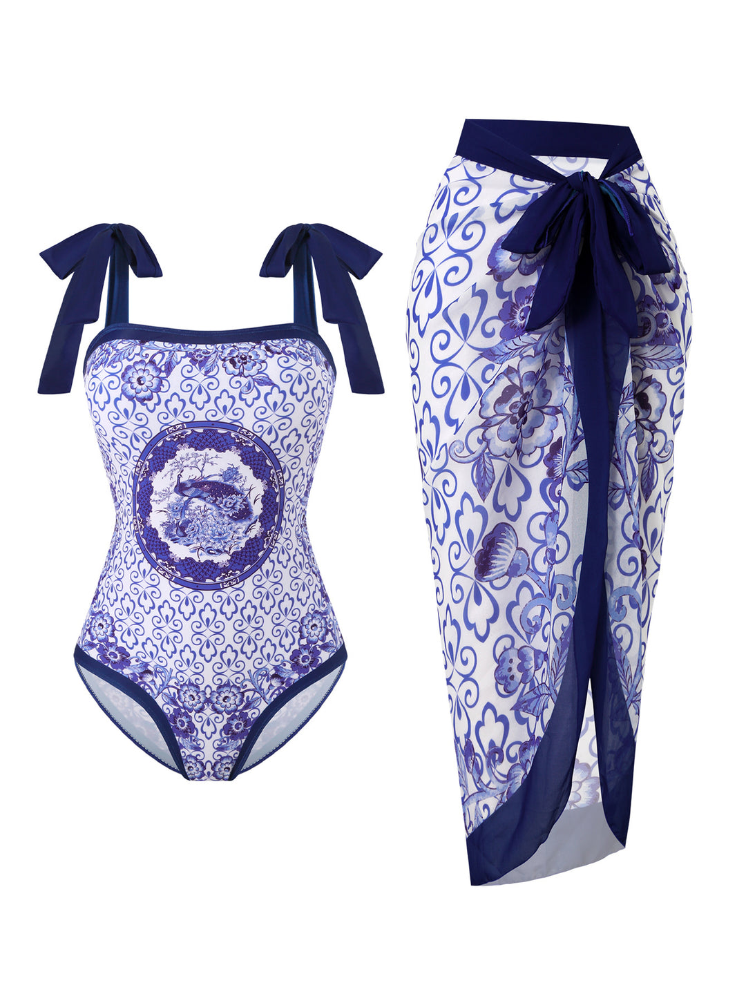 Damen Badeanzug- und Sarong-Set Drune