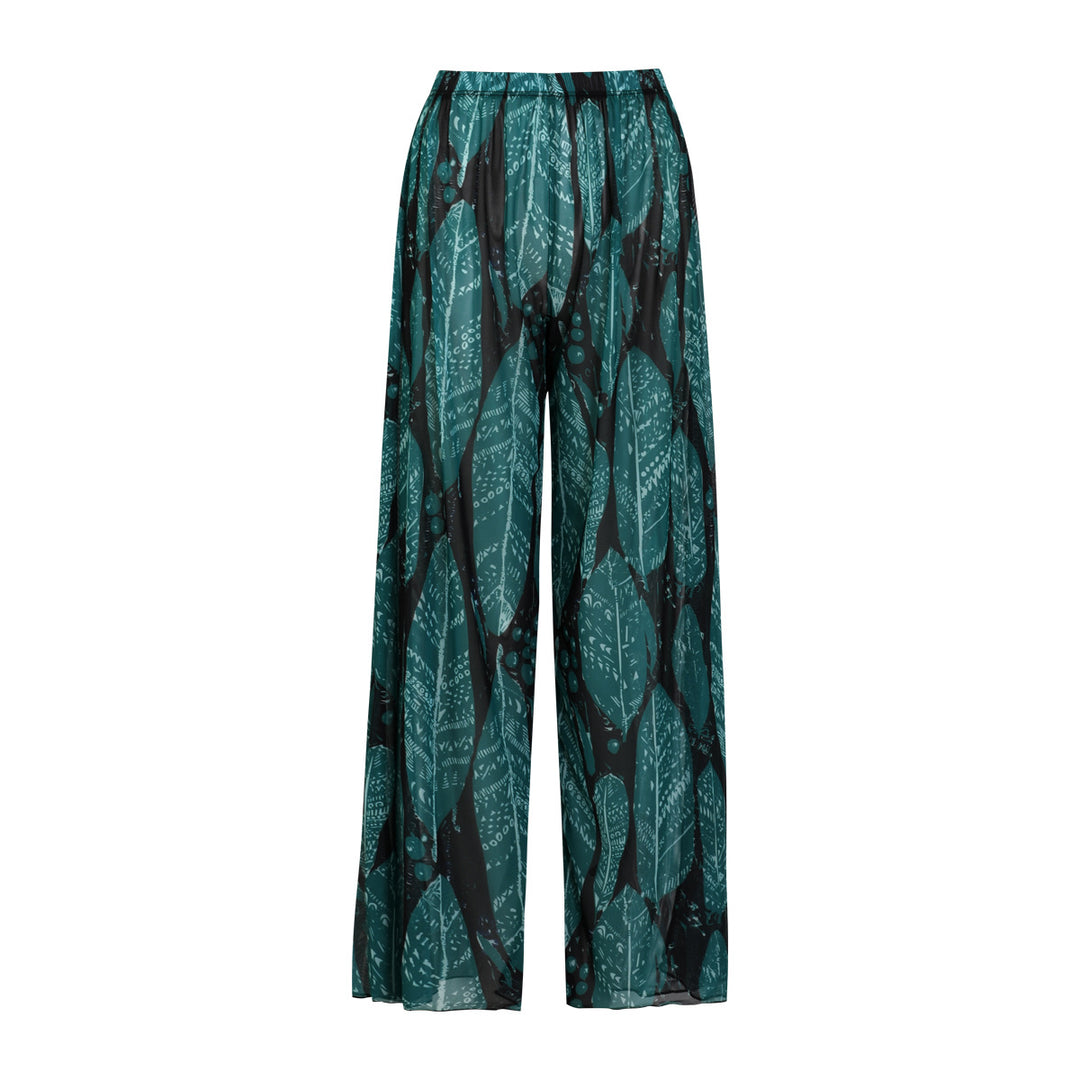 Damen weite Strandhose mit Schlangenmuster Drune