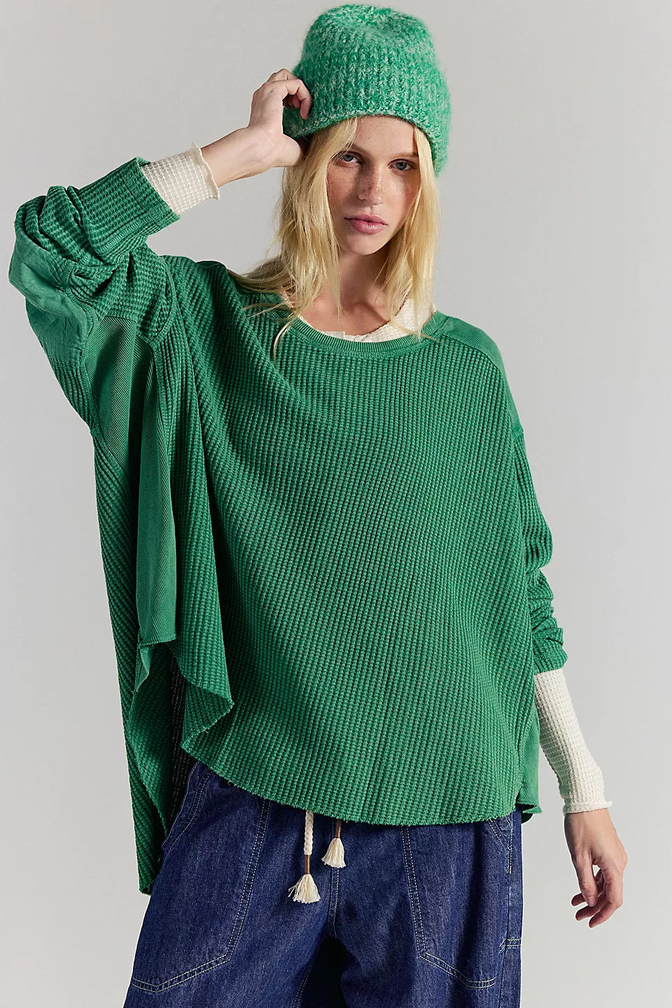 Damen Lässiger Oversized Pullover mit strukturiertem Design und seitlichen Nähten Drune