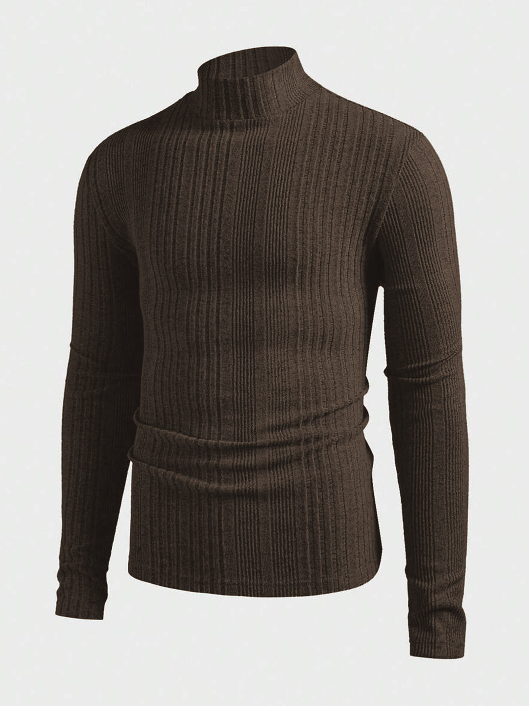 Herren Strickpullover mit hohem Kragen und Rippstruktur Drune