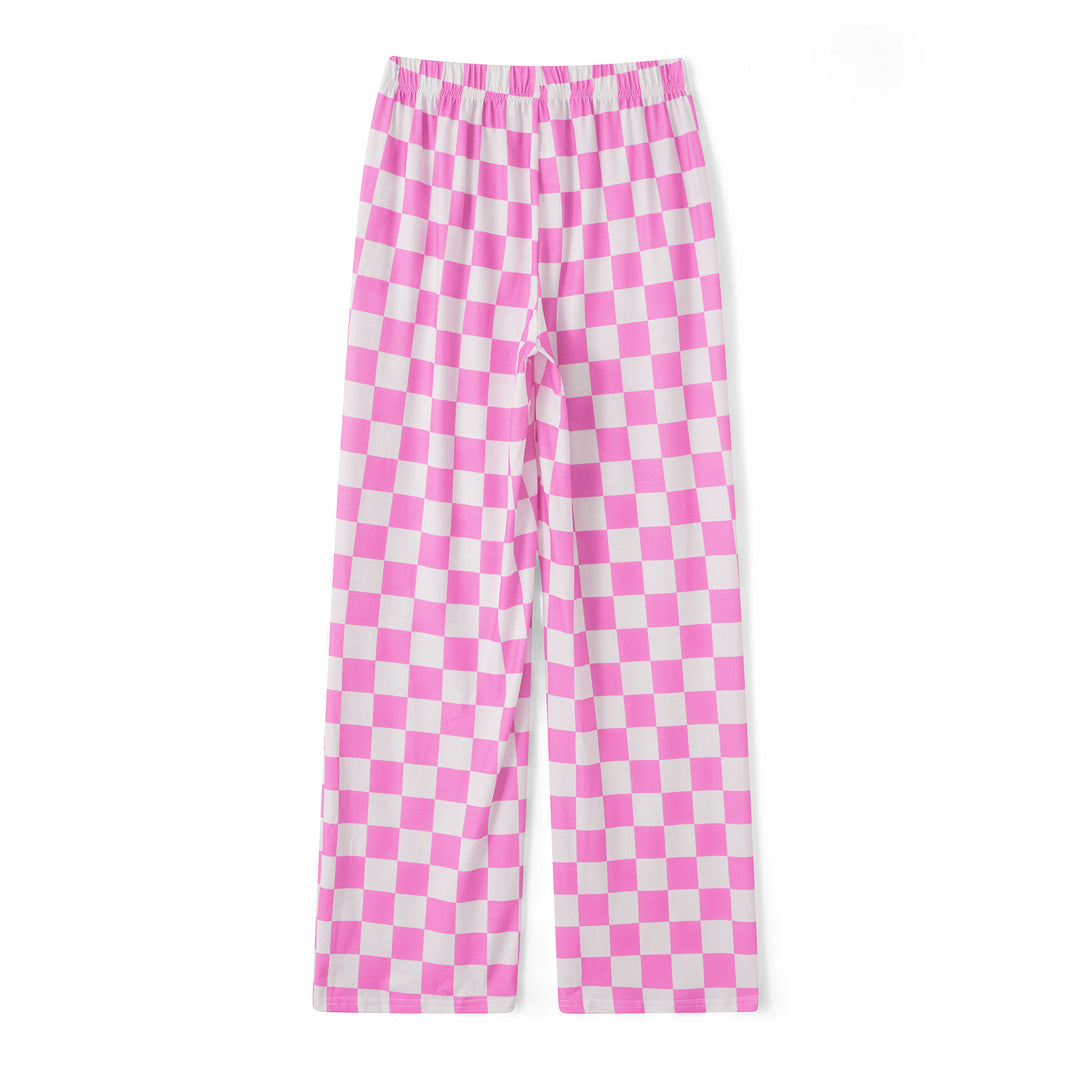 Damen Karierte Palazzohose Drune