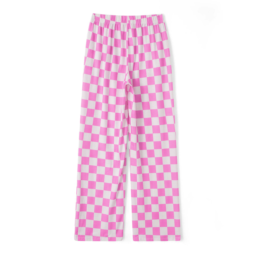 Damen Karierte Palazzohose Drune