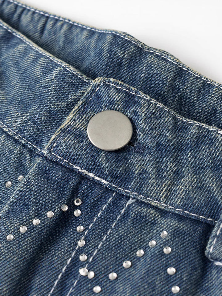 Damen High-Waist Jeans im modernen Karomuster Drune