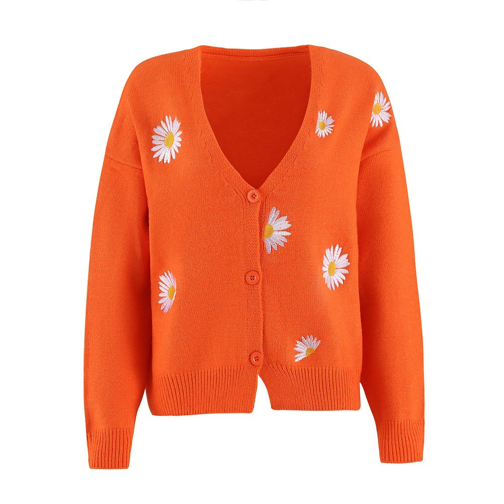 Damen Strickjacke mit floralem Motiv und klassischem Schnitt Drune