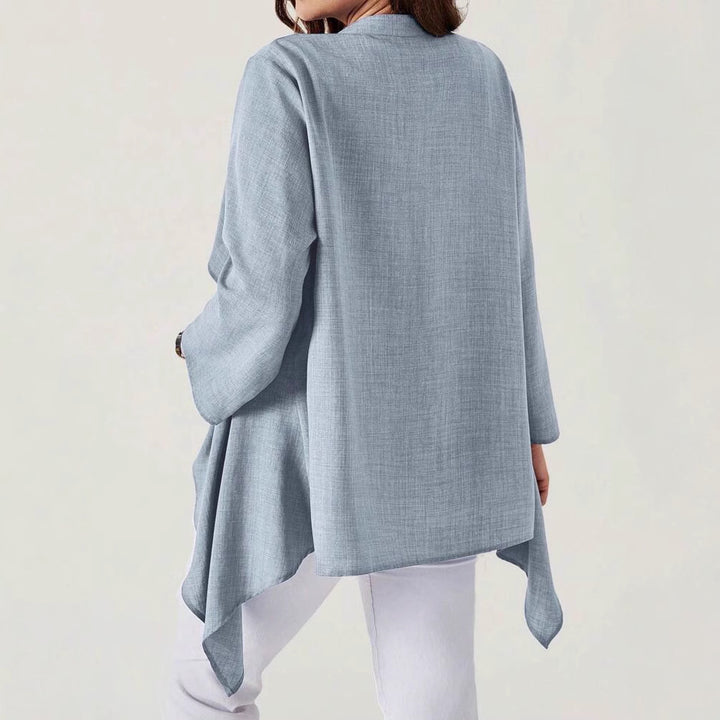 Damen lässige lange Jacke mit asymmetrischem Schnitt Drune