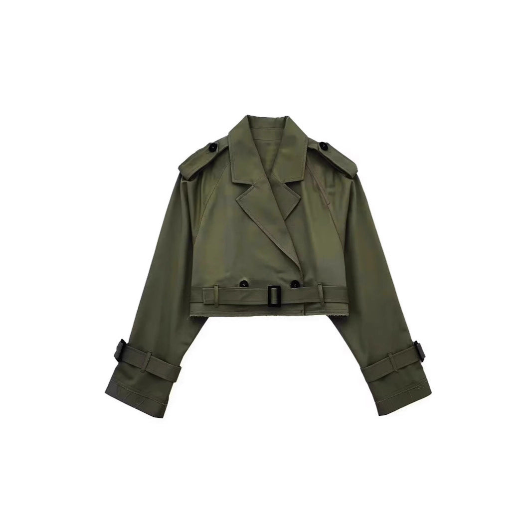 Damen moderne cropped Trenchjacke Drune