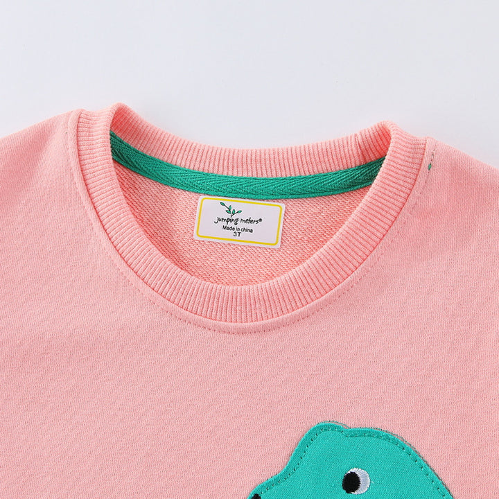 Mädchen Sweatshirt mit niedlichem Dinosaurier-Applikationsdesign Drune