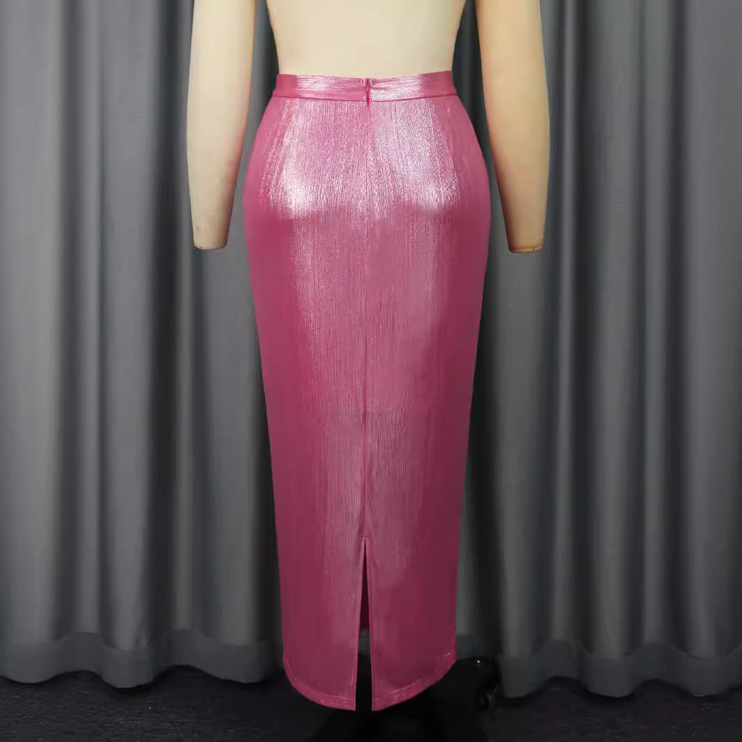 Damen Eleganter Pailletten-Midi-Rock Drune