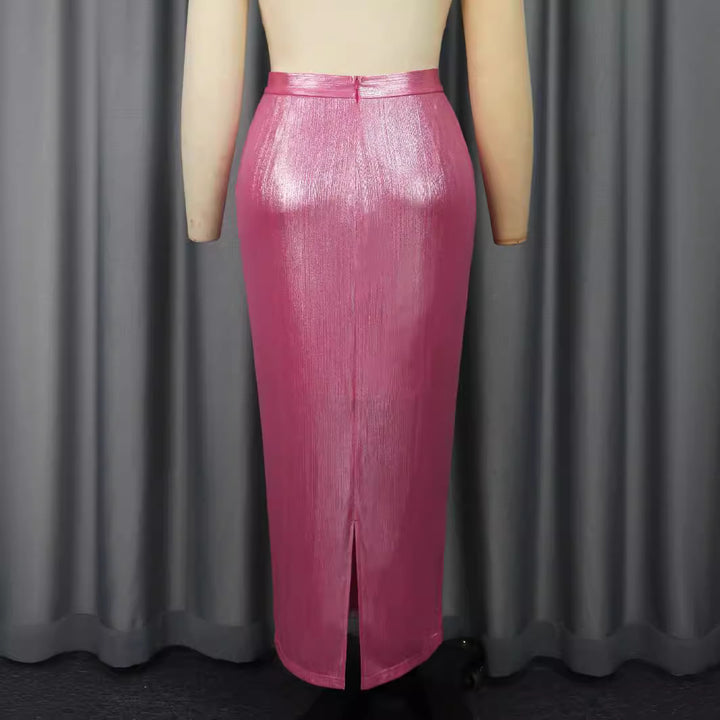 Damen Eleganter Pailletten-Midi-Rock Drune