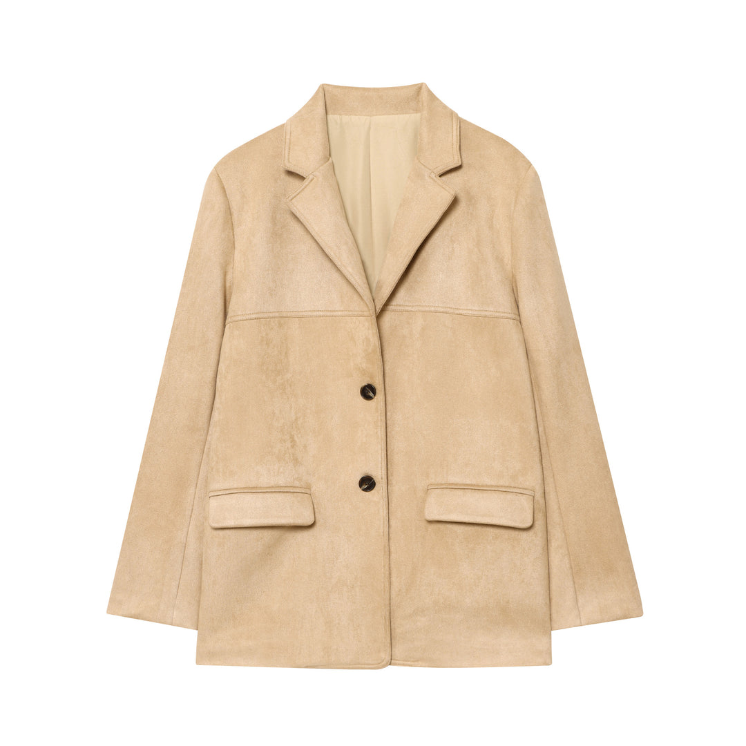 Damen elegante Wildlederjacke im modernen Schnitt Drune