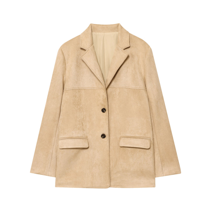 Damen elegante Wildlederjacke im modernen Schnitt Drune