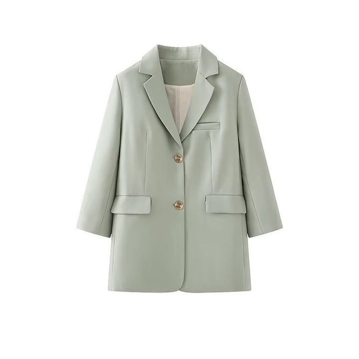 Damen modische Blazerjacke mit eleganter Knopfleiste und zwei praktischen Taschen Drune
