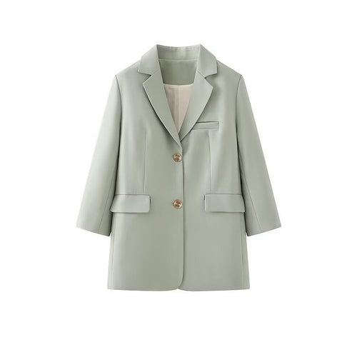 Damen modische Blazerjacke mit eleganter Knopfleiste und zwei praktischen Taschen Drune