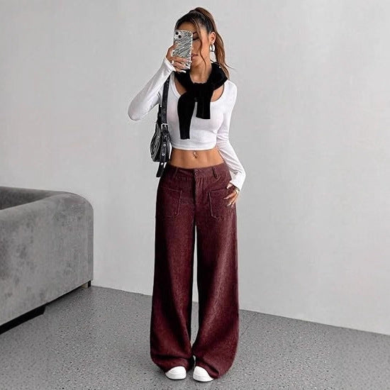 Damen weit geschnittene Cordhose Drune