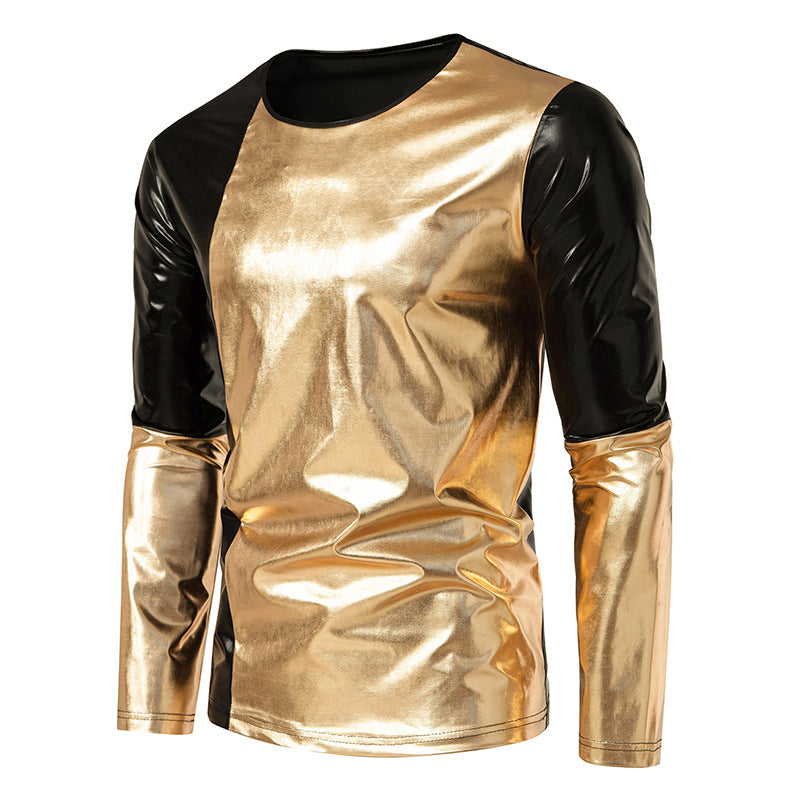 Herren Langarm T-Shirt mit glänzender Oberfläche Drune