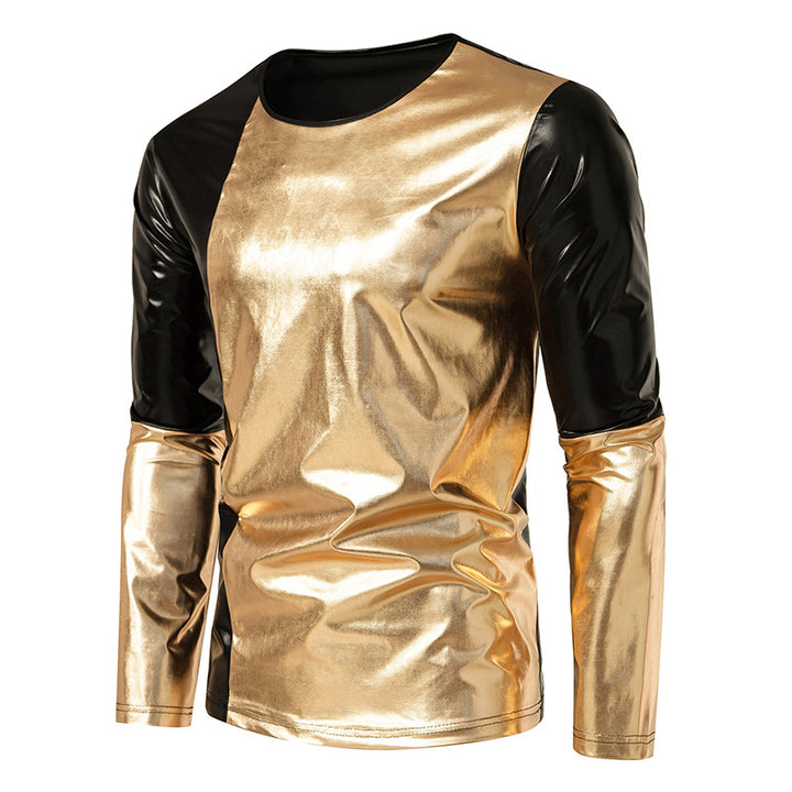 Herren Langarm T-Shirt mit glänzender Oberfläche Drune