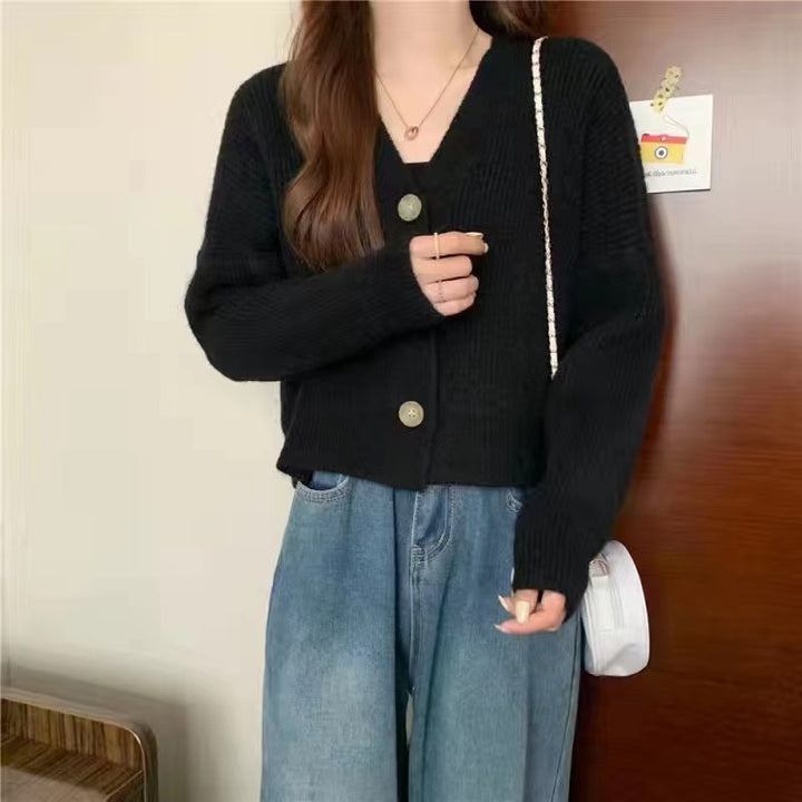 Damen Komfortabler Strickcardigan mit Knopfdetails und feiner Struktur Drune
