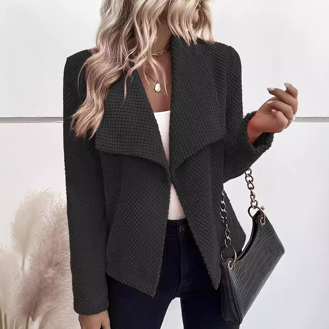 Damen lässige Waffelpique-Jacke Drune