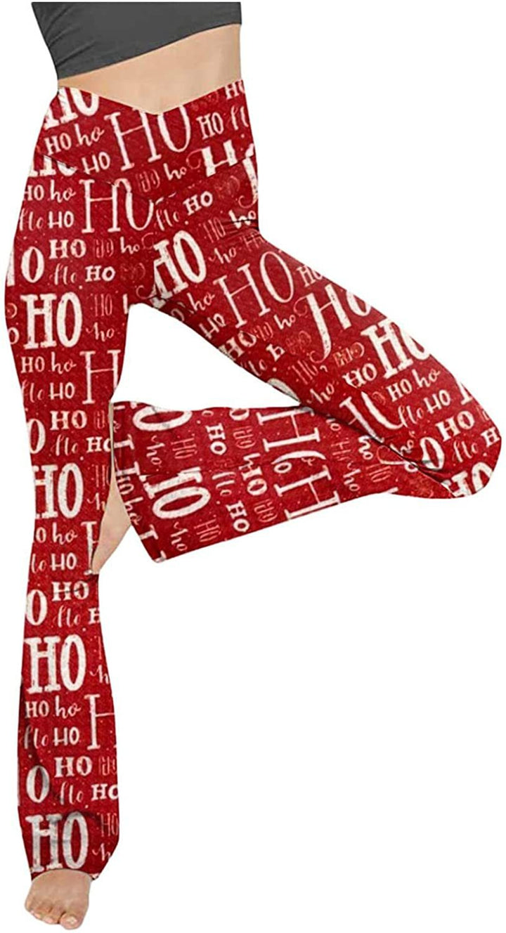 Damen Bootcut Yoga-Hose aus elastischem Material mit hohem Bund Drune