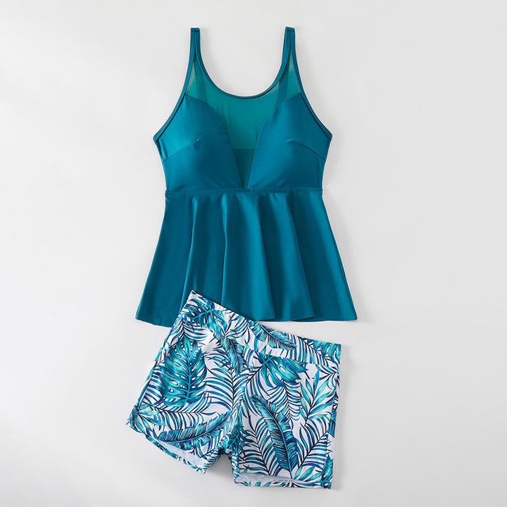 Damen Badeanzug mit fließendem Oberteil und sportlichen Shorts Drune