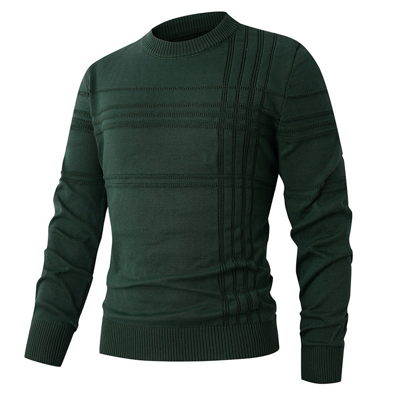 Herren nan Feinstrick-Pullover Rundhals mit geprägter Streifenstruktur und schmaler Silhouette Drune