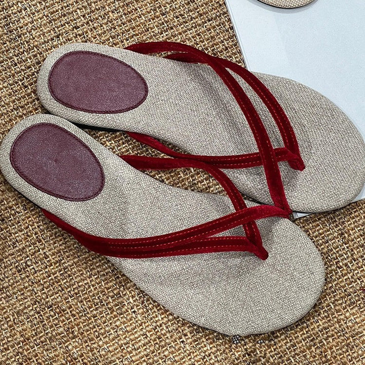 Damen Zehentrenner-Sandalen mit flexiblem Fußbett und elegantem Riemendesign Drune