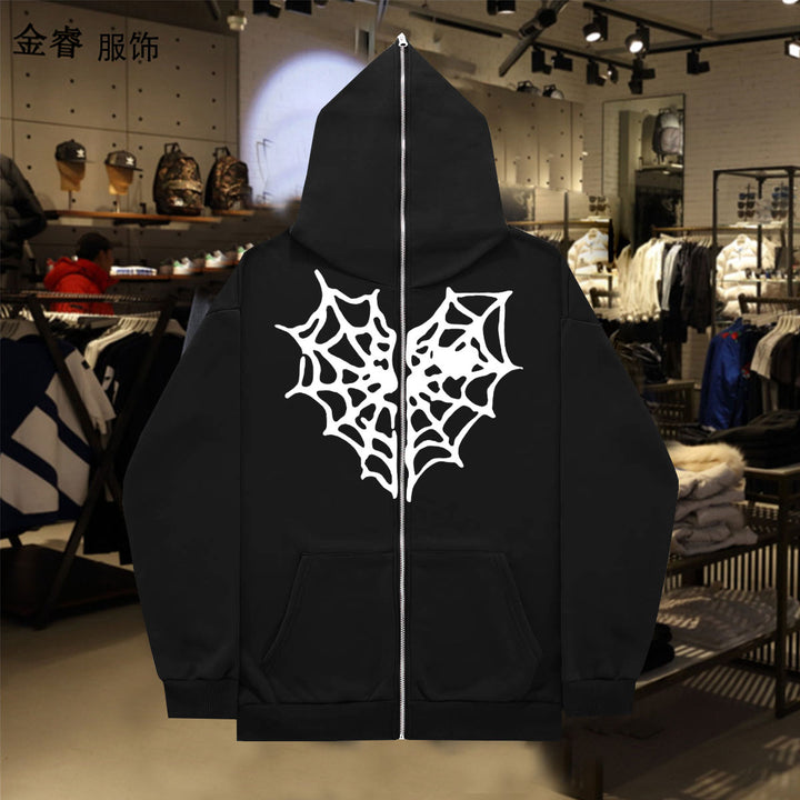 Damen Hoodie mit auffälligem Spinnennetz-Design Drune