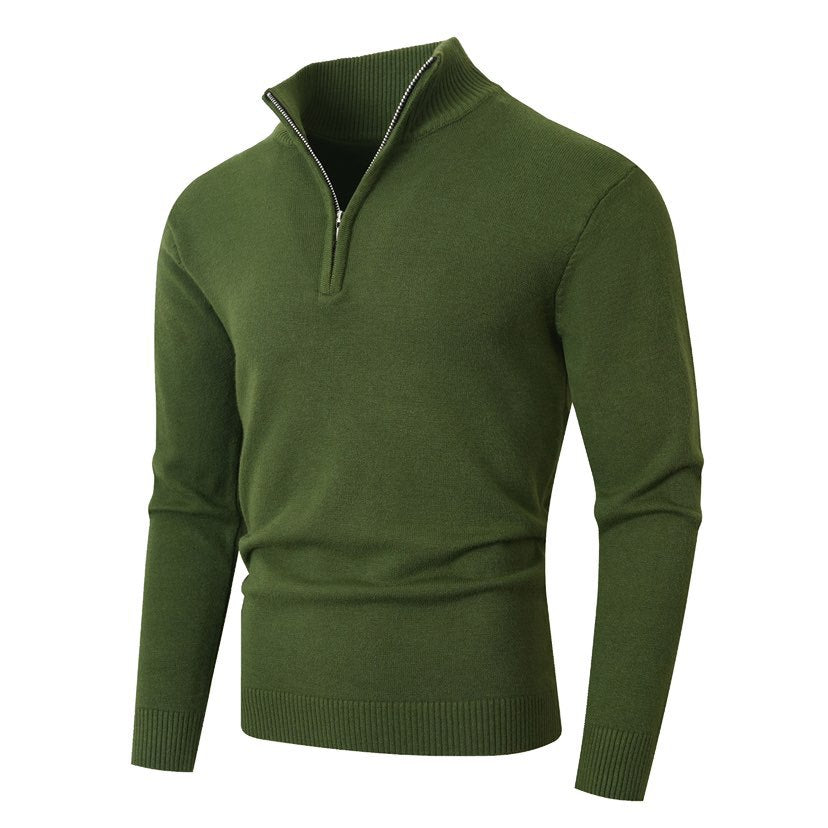 Herren Pullover mit modernem halben Reißverschluss und feiner Rippenstruktur Drune