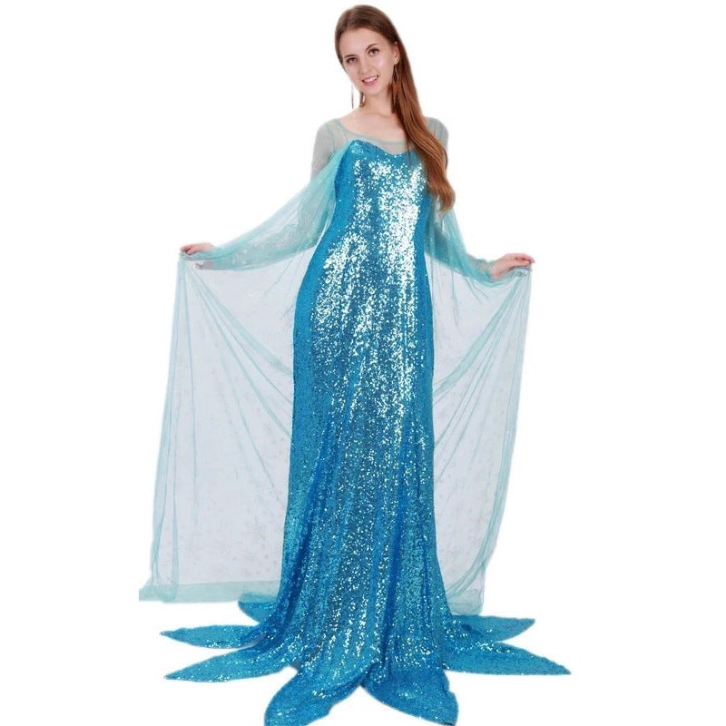 Damen Glitzerndes Meerjungfrauen-Kleid mit schimmerndem Überrock und herzförmigem Ausschnitt Drune