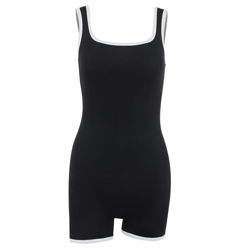 Damen sportliches Jumpsuit mit praktischen Trägern und elastischen Akzenten Drune
