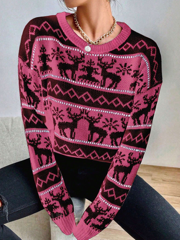 Damen Weihnachtspullover mit modernem Rentier-Muster und exklusiver Strickqualität Drune